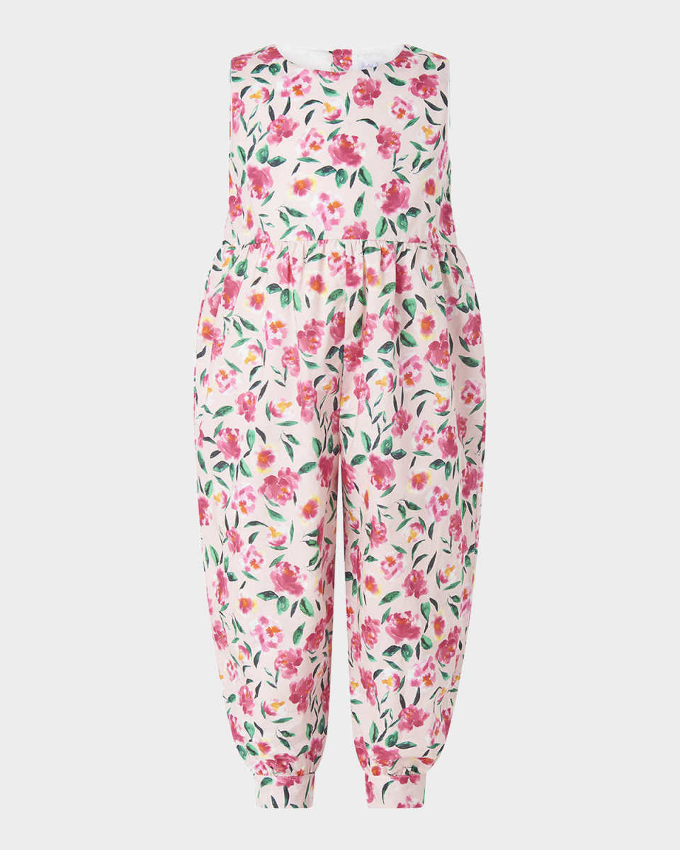 Girl's Posy Floral Sleeveless Jumpsuit, Size 2-10